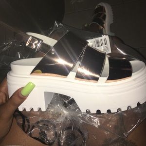 ASOS PLATFORM GOLD SANDAL